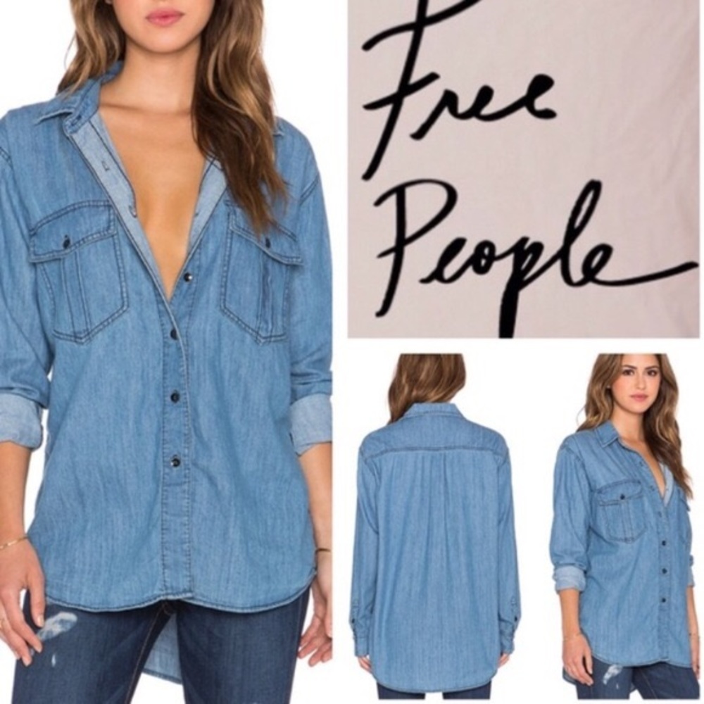 Free people XO Chambray Button Up